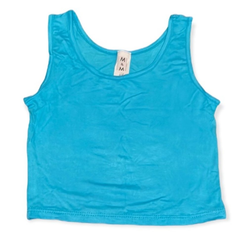 Blue crop tank top